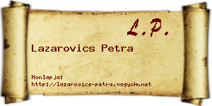 Lazarovics Petra névjegykártya