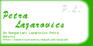 petra lazarovics business card